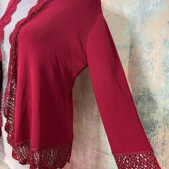 📌Joshep A. Cute Cardigan with Crochet Edges - Picture 3 of 13